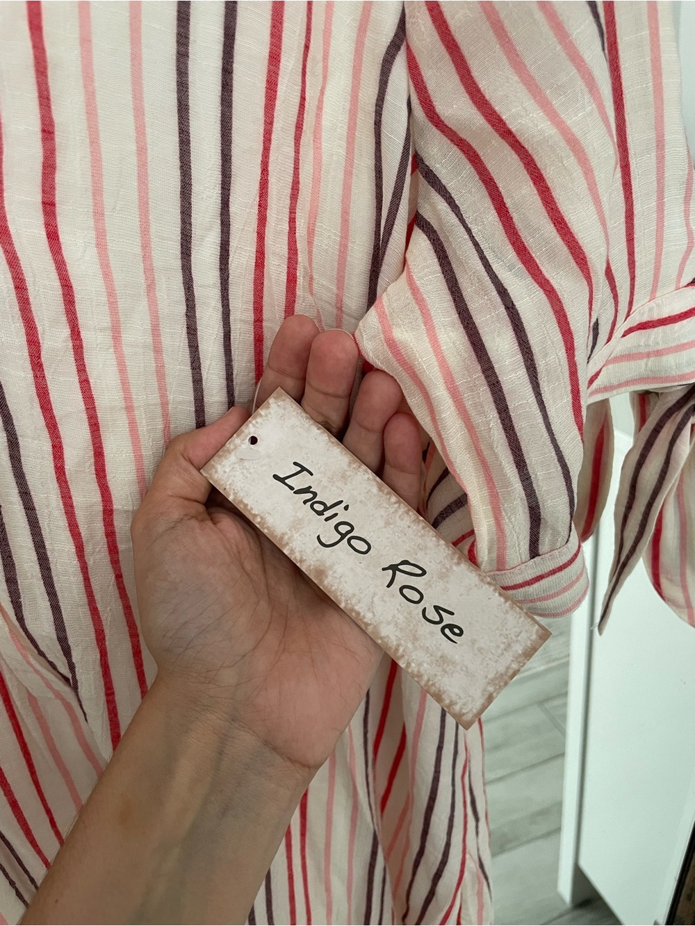 INDIGO ROSE Casual Pink Stripe Tunic Mini Dress - Picture 5 of 6